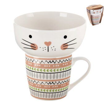 Porcelánová súprava hrnčeka a misky 2 ks 350 ml – Orion