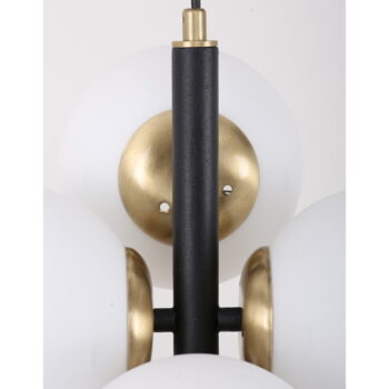 Biele/čierne závesné svietidlo so skleneným tienidlom ø 15 cm Forte – Squid Lighting - Image 5