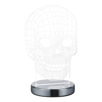LED stolová lampa v lesklej striebornej farbe (výška 21 cm) Skull - Trio - Image 2