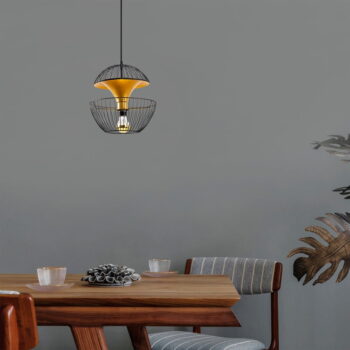 Závesné svietidlo v čiernej a zlatej farbe s kovovým tienidlom ø 30 cm Telmander – Opviq lights - Image 3