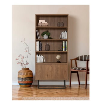 Knižnica v dekore orecha v prírodnej farbe 80x182 cm Rodez – Kalune Design – Obrázok 3