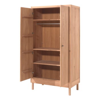 Detská šatníková skriňa z dubového dreva v prírodnej farbe 100x190x55 cm Forrest – Vipack - Image 2