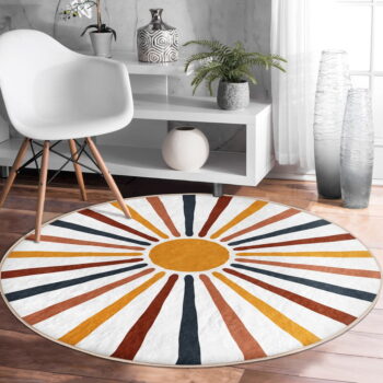 Prateľný okrúhly koberec vhodný pre robotické vysávače ø 80 cm Comfort – Mila Home - Image 3
