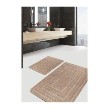 Hnedé kúpeľňové predložky v súprave 2 ks 60x100 cm – Mila Home - Image 4