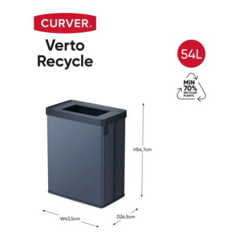 Modrý odpadkový kôš na triedený odpad z recyklovaného plastu 54 l Verto Recycle – Curver - Image 7