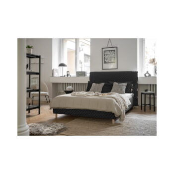 Sivá čalúnená dvojlôžková posteľ s roštom 180x200 cm Sleepy Luna – Miuform - Image 2