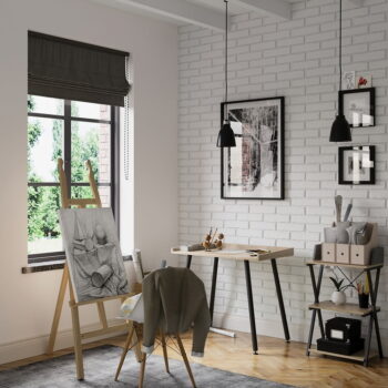 Pracovný stôl s doskou v dubovom dekore 50x90 cm Fey – Homede - Image 6