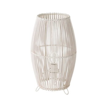 Biela bambusová stolová lampa s bambusovým tienidlom (výška  29 cm) – Casa Selección