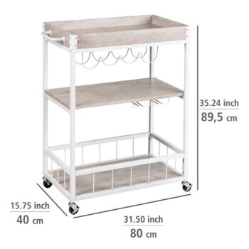 Servírovací stolík na kolieskach 40x80 cm Rustico - Wenko - Image 7