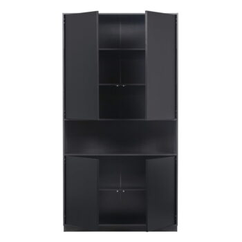 Čierna modulárna knižnica z borovicového dreva 228x210 cm Finca – WOOOD – Obrázok 8