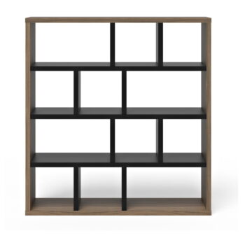 Hnedo-čierna knižnica v dekore orecha 150x159 cm Berlin – TemaHome
