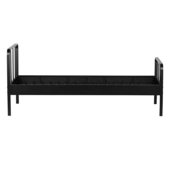 Čierna kovová jednolôžková posteľ s roštom 90x200 cm Mees – WOOOD - Image 2