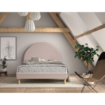 Ružová čalúnená jednolôžková posteľ s roštom 140x200 cm MOON – Vipack – Obrázok 3