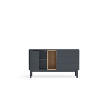 Tmavosivá nízka komoda 137x76 cm Corvo - Teulat – Obrázok 6
