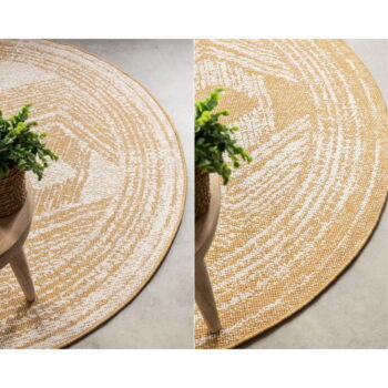 Okrovožlto-krémový okrúhly vonkajší koberec ø 100 cm Gemini – Elle Decoration - Image 7