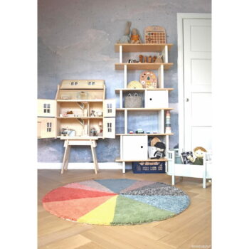 Prateľný ručne tkaný vlnený detský koberec ø120 cm Pie Chart – Lorena Canals – Obrázok 4