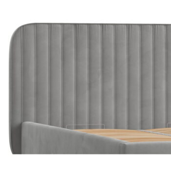 Sivá čalúnená jednolôžková posteľ s úložným priestorom s roštom 120x200 cm Noto – Maison de Rêve - Image 11