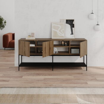 Komoda v dekore duba v čierno-prírodnej farbe 180x80x40 cm Amira – Marckeric – Obrázok 3