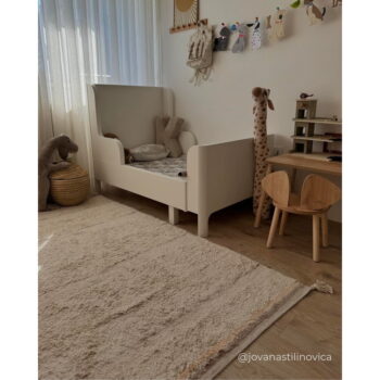 Krémový prateľný ručne tkaný bavlnený koberec 90x130 cm Bloom Natural – Lorena Canals - Image 9
