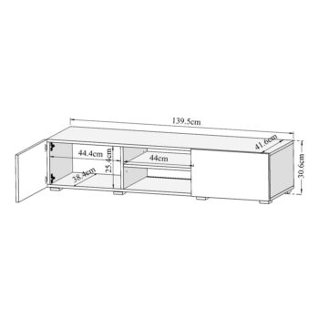 Biely TV stolík v dekore duba 140x31 cm Podium - TemaHome – Obrázok 2