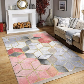 Sivo-ružový prateľný koberec 120x180 cm – Mila Home - Image 4