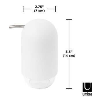 Biely plastový dávkovač mydla 230 ml Touch – Umbra - Image 4