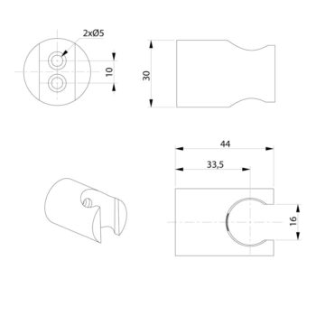 Mosadzný držiak na sprchovú hlavicu v zlatej farbe ø 3 cm – Sapho - Image 2