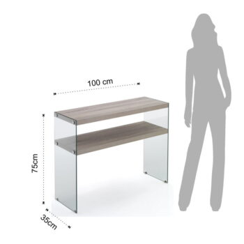 Konzolový stolík s doskou v dubovom dekore v prírodnej farbe 35x100 cm Nancy – Tomasucci - Image 2