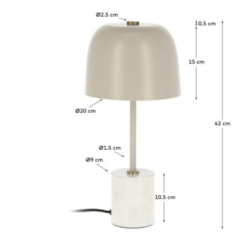 Béžová stolová lampa Kave Home Alish - Image 2