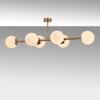 Stropné svietidlo v bielo-zlatej farbe so skleneným tienidlom 40x110 cm Fazli – Opviq lights - Image 5