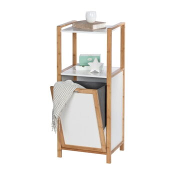 Bambusový kúpeľňový regál v bielo-prírodnej farbe 40x95 cm Finja – Wenko - Image 8