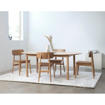 Rozkladací jedálenský stôl s doskou v dubovom dekore v prírodnej farbe 100x190 cm Gallina – Unique Furniture - Image 10
