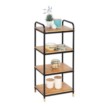 Čierny/v prírodnej farbe kovový kúpeľňový regál 42x94, 5 cm Loft – Wenko - Image 3