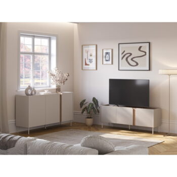 Komoda v dekore duba v krémovo-prírodnej farbe 150x82,5x40,5 cm Lucile – Marckeric - Image 2