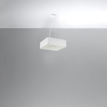 Biele závesné svietidlo so skleneno-textilným tienidlom Kortez – Nice Lamps - Image 4