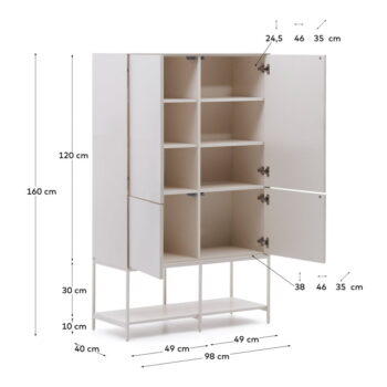 Biela skrinka 98x160 cm Vedrana – Kave Home – Obrázok 7