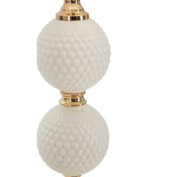 Biela stolová lampa s textilným tienidlom (výška 59 cm) Napoli – Mauro Ferretti - Image 5