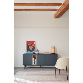 Tmavosivá nízka komoda 180x76 cm Corvo - Teulat – Obrázok 8