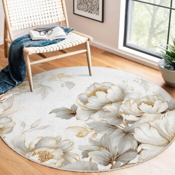 Prateľný okrúhly koberec vo svetlosivej a béžovej farbe ø 80 cm Soft and Gentle – Mila Home – Obrázok 8