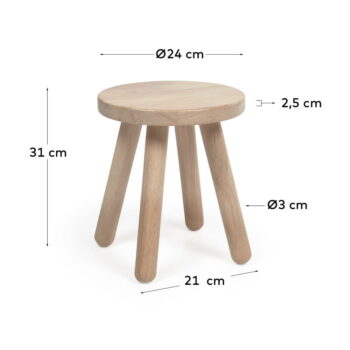 Detská stolička z kaučukového dreva Kave Home Dilcia, ø 24 cm – Obrázok 4