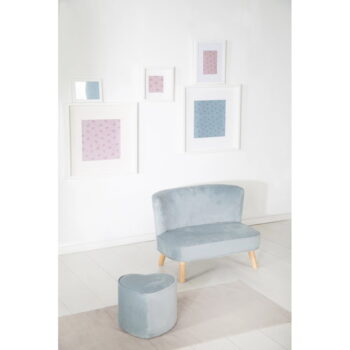 Svetlomodrá zamatová detská pohovka 70 cm Lil Sofa – Roba - Image 2
