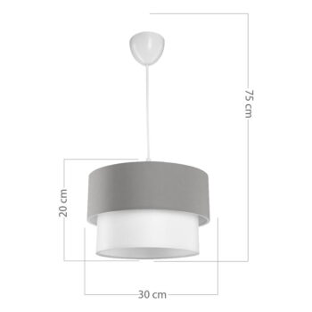 Bielo-sivé stropné svietidlo 60x18.5 cm – Squid Lighting - Image 4