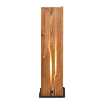 Stolová lampa v čierno-prírodnej farbe s dreveným tienidlom (výška 40 cm) Karuni – Trio – Obrázok 3