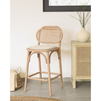 Barová stolička z dubového dreva v prírodnej farbe (výška sedadla 65 cm) Doriane – Kave Home - Image 2