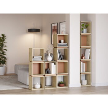 Knižnica v dekore duba v tehlovo-prírodnej farbe 32x99,5 cm Lofty – Marckeric - Image 4