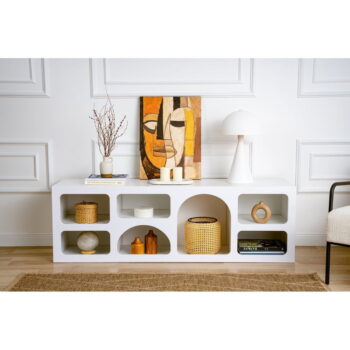 Biela poschodová polica 160 cm Lorin – Kalune Design - Image 4