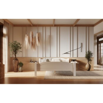 Biela dvojlôžková posteľ z borovicového dreva 180x200 cm Liva – Olivia Living – Obrázok 7