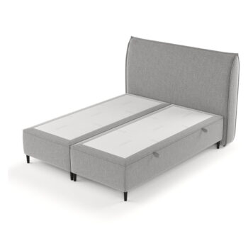 Svetlosivá čalúnená dvojlôžková posteľ s úložným priestorom 180x200 cm Draco – Maison de Rêve – Obrázok 2