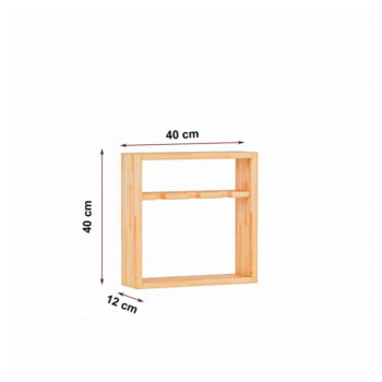 Nástenný regál na víno z borovicového dreva v prírodnej farbe počet fliaš 3 Carol - Kalune Design - Image 6
