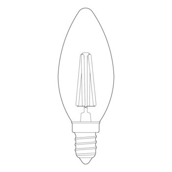 Teplá LED filamentová stmievateľná žiarovka E14, 4 W Candle - tala - Image 2